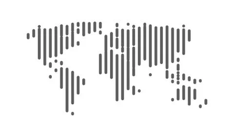 Abstract line World map icon. World vector stripes map Stock Illustration