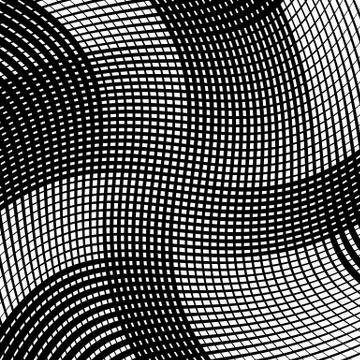 Abstract linear black and white texture. Mesh, array of lines geometric patte Stock Illustration