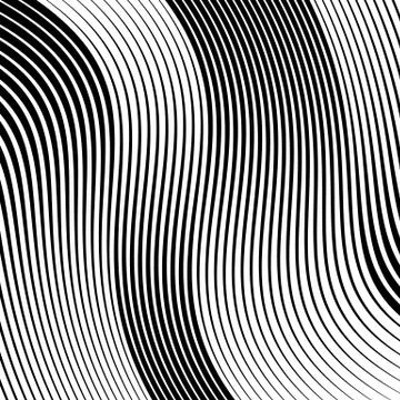 Abstract linear black and white texture. Mesh, array of lines geometric patte Stock Illustration
