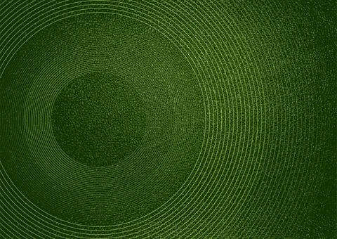 Abstract linear bright green circles with grunge grainy texture background Illustrazione stock
