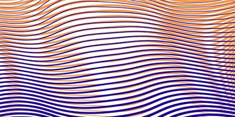 Abstract linear colored texture with effect of crumpled curved surface. Stock Illustration