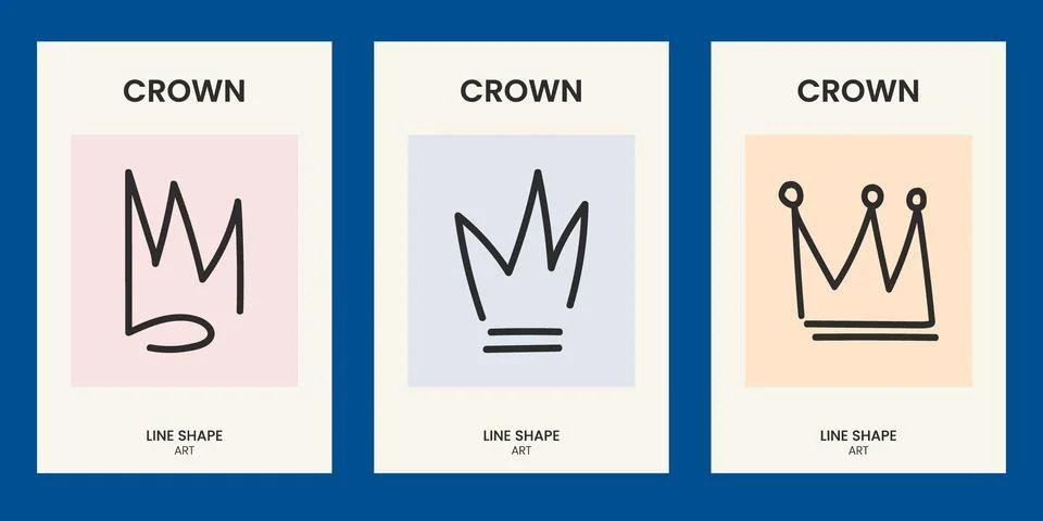Abstract Linear Crown Modern Poster Design Stock Illustration