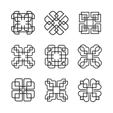 Abstract Linear Design Element Vector Set Stock Illustration