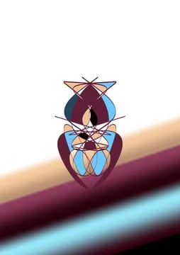 Abstract Linear Emblem with Blurry Stripes Stock Illustration