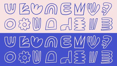 Abstract Linear Geometric Plant Element Design Set Stock Illustration