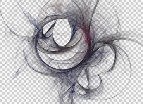 Abstract linear graphic drawing in blue tones, isolated element, decor Stock Illustration