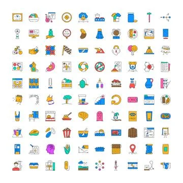 Abstract linear icons creating a diverse collection Stockillustratie