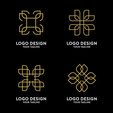 Abstract Linear Logo Template Vector Stock Illustration