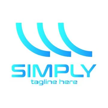 Abstract linear logotype. Wave flow logo symbol. Motion stream water aqua vec Stock Illustration