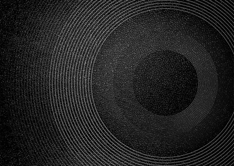 Abstract linear monochrome circles with grunge grainy texture background イラスト素材