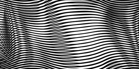 Abstract linear monochrome texture with moire effect . Stock Illustration