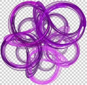 Abstract linear pattern of many purple circles on a transparent background Stock Illustration