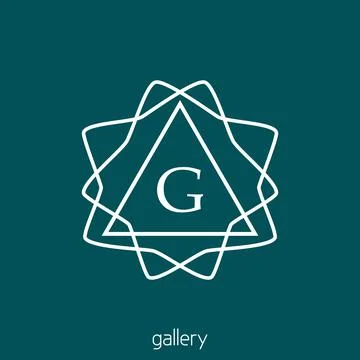 Abstract linear simple logo with letter G. Hipster monogram Stock Illustration