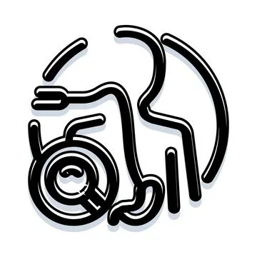 Abstract linear symbol forming human shape inside circle Stock-Illustration