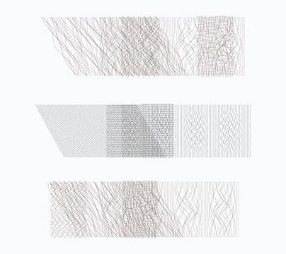 Abstract Linear Textures and Wavy Line Patterns Set Stock Illustration