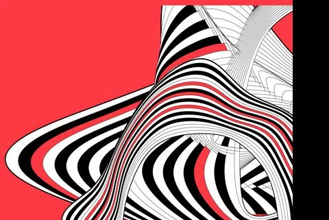 Abstract linear vector background with waves and stripes Stock Illustration
