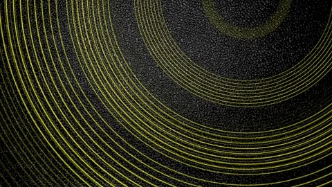 Abstract linear yellow circles with grey grunge grainy texture motion background Stock Footage 341848949