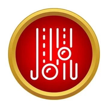 Abstract lines and circles in red golden icon Stock Illustration