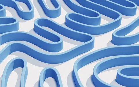 Abstract lines and curve lines, 3d rendering. Stock Illustration