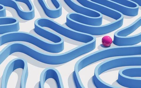 Abstract lines and curve lines, 3d rendering. Stock Illustration
