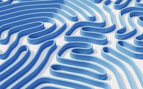 Abstract lines and curve lines, 3d rendering. Illustrazione stock