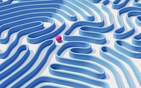 Abstract lines and curve lines, 3d rendering. Stock Illustration