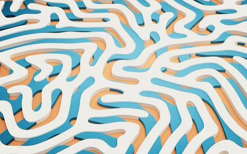 Abstract lines and curve lines, 3d rendering. Stock Illustration