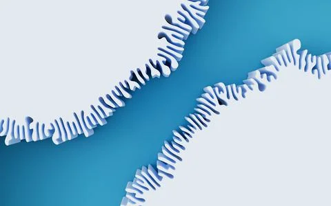 Abstract lines and curve lines, 3d rendering. Illustrazione stock