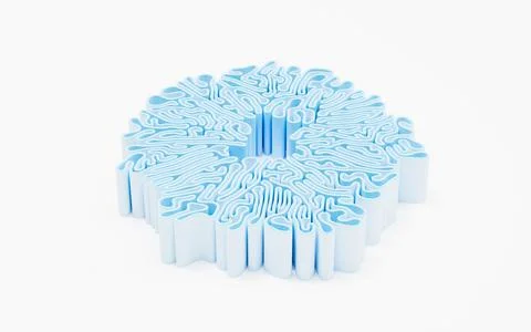 Abstract lines and curve lines, 3d rendering. Illustrazione stock