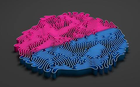 Abstract lines and curve lines, 3d rendering. Illustrazione stock