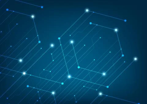 Abstract lines and dots connect background. Technology connection digital dat Stock Illustration