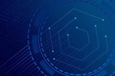 Abstract lines and dots connect the background. Digital data connectivity techno Stock Illustration
