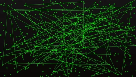 Abstract Lines And Dots Connection Dynamic Line Traversal in Scattered Dots Stock Footage 305412503
