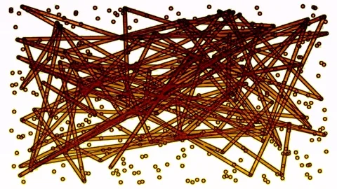 Abstract Lines And Dots Connection Circular Scatter with Connecting Line Motion Stock Footage 305412571