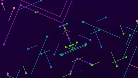 Abstract Lines and Dots Dynamic Motion Graphic Background with Vibrant Colors Stock Footage 329952301