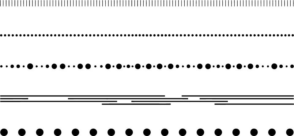 Abstract Lines and Dots Patterns: Black and White Graphic Elements Stockillustratie