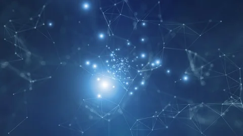 Abstract lines and glowy dots animation background Vidéo 122704571