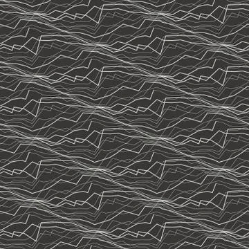 Abstract lines and waves seamless pattern Stock Illustration