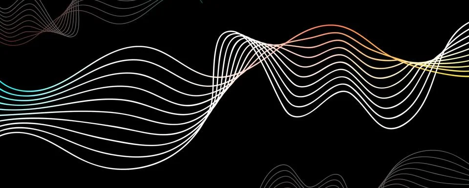 Abstract lines art wave vector, created with blend tool. Stock Illustration