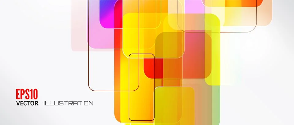 Abstract lines background with colored elements. Banner. Lines, wave. Stock Illustration