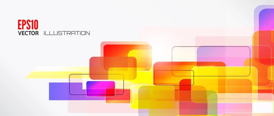 Abstract lines background with colored elements. Banner. Lines, wave. Stock Illustration