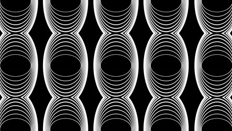 Abstract lines on black background. Radial shape geometrical with kaleidosco Stock Footage 262469099