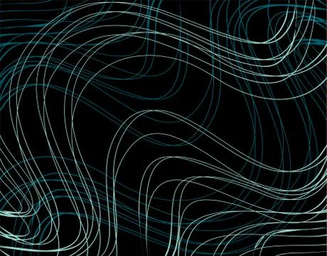 Abstract lines on Black background in vector illustration Stock Illustration