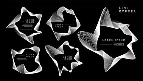 Abstract lines border set. Blend lines border vector collection. Stock Illustration