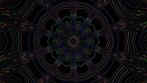 Abstract lines colorful dots light shining round shape in center Stock-Footage 262046022