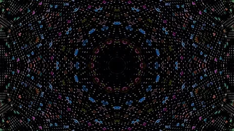 Abstract lines colorful dots light shining round shape in center Stock-Footage 262325005