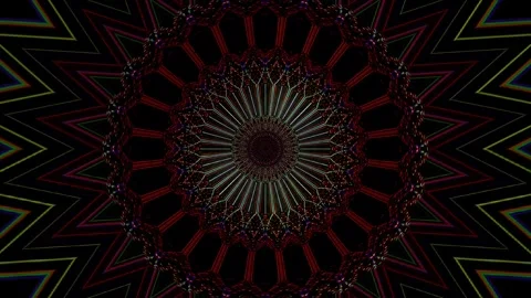 Abstract lines colorful dots light shining round shape in center Stock Footage 262467193