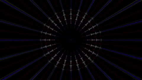 Abstract lines colorful dots light shining round shape in center Video stock 262536173
