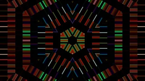 Abstract lines colorful dots light shining round shape in center Stock Footage 265232839