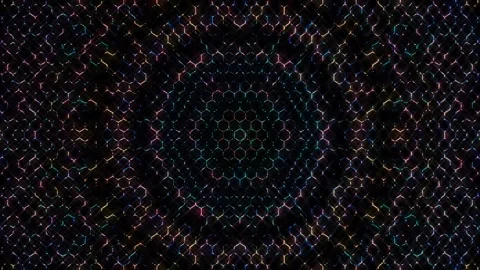 Abstract lines colorful dots light shining round shape in center 스톡 동영상 268314593
